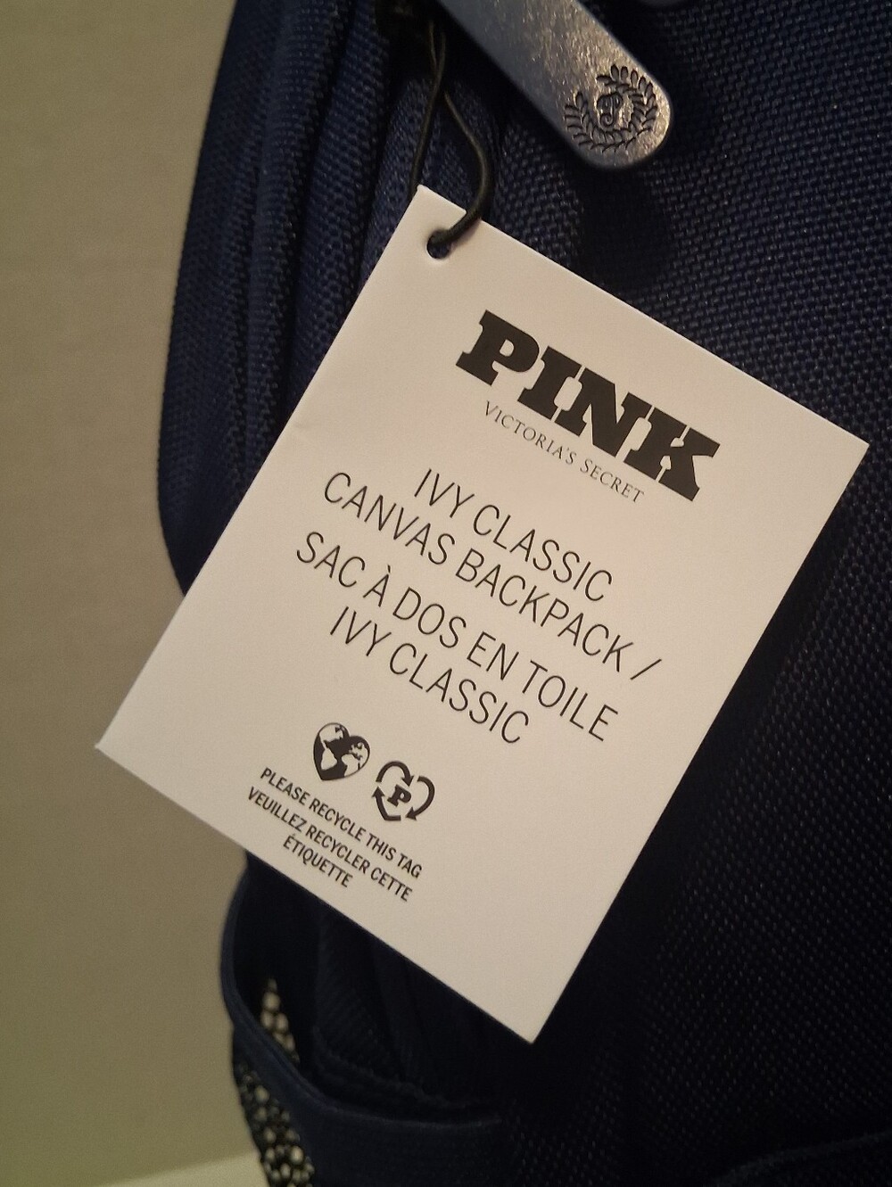PINK Victoria's Secret Ivy Canvas Backpack NWT - Picture 4 of 11